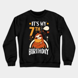 It's My 7th Birthday Sloths Gifts Crewneck Sweatshirt